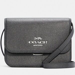 COACH MINI BRYNN CROSSBODY 
SILVER/METALLIC GRAPHITE NWOT